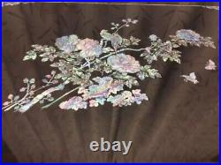 Japanese Lacquered bonsai table mother-of-pearl work flower stand bonsai table