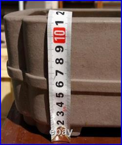 Japanese Old Bonsai Pot Signed Rectanglar Unglazed Width 35.5 cm / 13.98 in