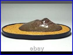 Japanese Vintage Suiseki Fujigawa River Stone / W30×H 7.5cm, 3355g