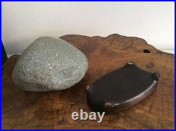 Japanese Vintage Suiseki Stone Moon / W 15×H17cm 2.12kg