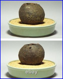 Japanese Vintage Suiseki Water Reservoir Stone / W10.5×H 9.5cm, 1400g