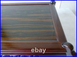 Japanese Wooden Flower Bonsai Stand Fretwork Vase Kadai Board Brown Table w21 in