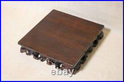 Japanese Wooden Flower Stand Small Bonsai Vase Table Display 18×18×4.3cm Used