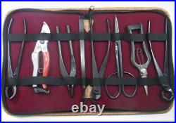 Kaneshin Bonsai Steel Tool Set #177 8pcs Scissors etc. For Medium-Large Tree