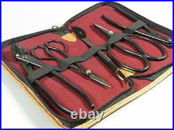Kaneshin Production No. 174 Bonsai Tool 5-Piece Set with a case scissors F/S New