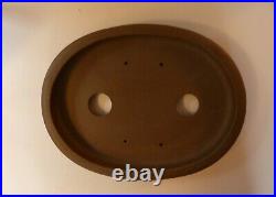 Large 35.5 cm Shallow Unglazed Oval Bonsai Pot. BRLD2
