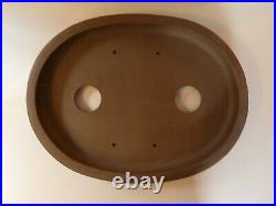 Large 44.5 cm Shallow Unglazed Oval Bonsai Pot