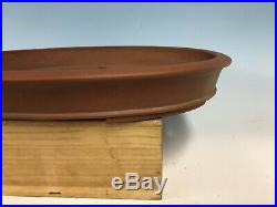 Large Handmade Unglazed Oval Tokoname Bonsai Tree Pot By Shozan 18 3/8