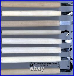 MASAKUNI BONSAI TOOLS GRAVER wooden grip 0021 8set Made in Japan #21 A to H