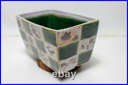 NEW Genuine Kitaoji Rosanjin Japanese Bonsai Pot ORIBE-ICHIMATSU 5.5x7 Rare
