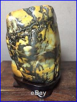 Natural polished Viewing stone suiseki-Dahua tiger skin patina lakeside pattern