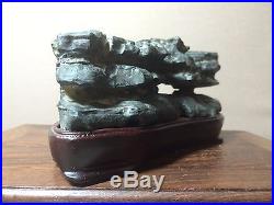 Natural polished Viewing stone suiseki-Red river ink stone island shape specimen