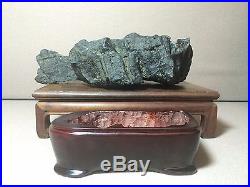 Natural polished Viewing stone suiseki-Red river ink stone island shape specimen