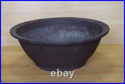 Old Bonsai Pot Round Banko ware 16.5W Big Size Rare