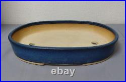 Oval Bonsai Pot Vintage Blue