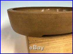 Oval Unglazed Bonsai Tree Pot Made By Maruhei 16 1/8
