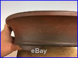 Oval Unglazed Zenigo Made Bonsai Tree Pot With Great Shape And Patina 13