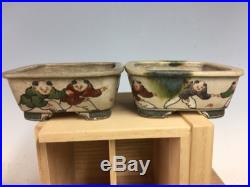 Rare 2 Pcs Set Of Daisuke Sano Shohin Size Bonsai Tree Pot With Custom Box 4 3/8