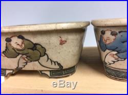 Rare 2 Pcs Set Of Daisuke Sano Shohin Size Bonsai Tree Pot With Custom Box 4 3/8