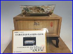 Rare Multi Color Hand painted Shohin Bonsai Tree Pot By Shousen, 5 3/4