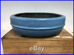 Robins Egg Blue Glazed Bonsai Tree Pot By Tokoname Koyo 13 1/8
