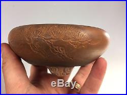 Round Hand Etched Shohin Size Bonsai Tree Tokoname Pot By Bigei 5