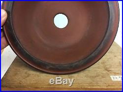 Round Red Clay Old Japanese Shohin Size Bonsai Tree Pot With Great Patina! 8