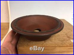 Round Red Clay Old Japanese Shohin Size Bonsai Tree Pot With Great Patina! 8