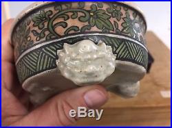 Shohin Size Bonsai Pot Made By Sano Daisuke 3 1/2 Awesome Demon Feet And Paint