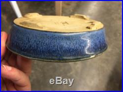 Stunning Blue Glazed Rare Wajaku Shohin Size Bonsai Tree Pot, Killer Piece! 5+