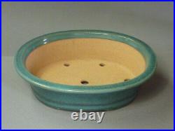 TOKONAME Bonsai Pot REIHO Green (Oribe) Outer edge Oval W290mm x D245mm x H79mm