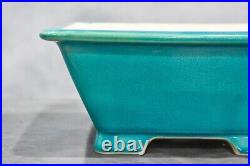 Teal Glazed Chinese Bonsai Pot Modern Ceramic 9 1/4 Square