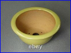 Tokoname Bonsai Pot KKO yellow Round Diameter 153 Ã 80mm