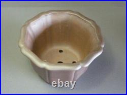 Tokoname Bonsai Pot REIHO Flower Shaped Pot Purple Outer Edge 220mmx215mmx140mm