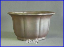 Tokoname Bonsai Pot REIHO Flower Shaped Pot Purple Outer edge 250mmx240mmx145mm
