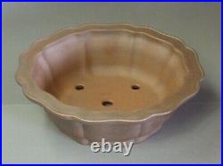 Tokoname Bonsai Pot REIHO Flower Shaped Pot Purple Outer edge 287mmx277mmx92mm