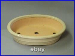 Tokoname Bonsai Pot REIHO Oval White Outer edge 262mmx212mmx60mm