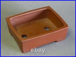 Tokoname Bonsai Pot SHIBAKATSU Brown Purple Cutoff edge Rectangle Diameter