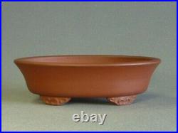 Tokoname Bonsai pot IKKO Oval unglazed reddish brown 188mm x 150mm x 54mm