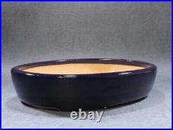 Tokoname Bonsai pot Oval shape REIHO (L9.1 W6.9 H2.0 in.) Shiny Purple