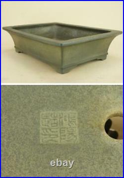 Tokoname Kouyou Koyo Japanese Bonsai pot crow mud outer edge rectangular bowl