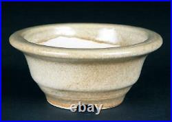 Tokoname Kouyou Koyo Japanese Bonsai pot white glaze round bowl Free Shipping