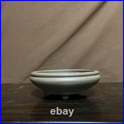 Tokoname Ware, Touyou's round bag-shaped rat cloud footed bowl signature Bonsai