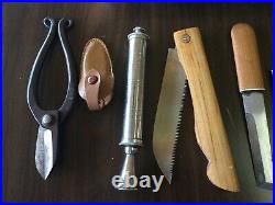 Vintage Japanese Bonsai Pruning Gardening Tool Kit Set Knives + Shears