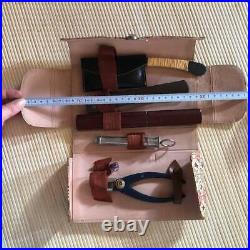 Vintage Japanese Bonsai Tool & Chefs Knife Kit 5 Set Carbon Steel Carrying Case