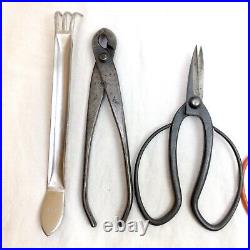 Vtg Japanese Bonsai 6 Tool Knob Cutter Trimming Pruning Shears Scissor Rake Hook
