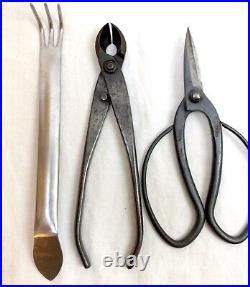 Vtg Japanese Bonsai 6 Tool Knob Cutter Trimming Pruning Shears Scissor Rake Hook