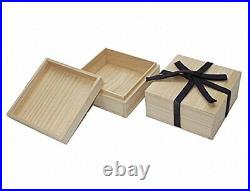 Wooden box Japanese KIRIBAKO Paulownia storage box 24.8X24.8X 12.1cm Square R008