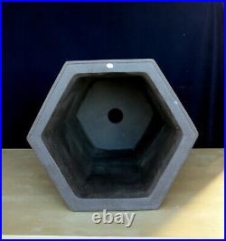 Yixing, figh fired, matte finish, Hexagon cacade pot inside 13 x 13 x 16.5D